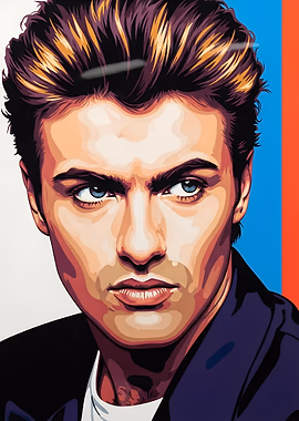 Pop Art Portrait of George Michael &mdash; Famous metal poster