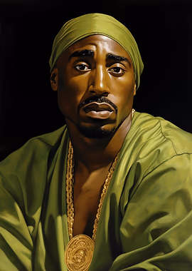 Tupac Shakur Portrait &mdash; Famous metal poster