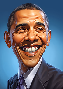 Barack Obama Caricature &mdash; Famous metal poster