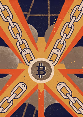 Bitcoin Chains Abstract Art &mdash; Hodl My Wall metal poster