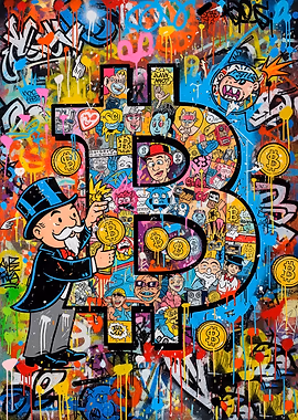 Bitcoin Graffiti Art &mdash; Hodl My Wall metal poster