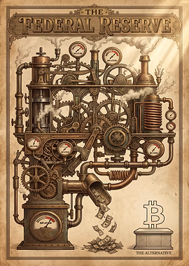 Federal Reserve Inflation Machine &mdash; Hodl My Wall metal poster