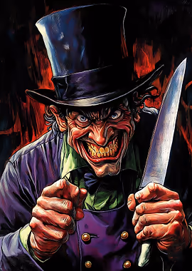 Villain with Knife &mdash; Horror Creepy metal poster