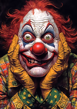 Creepy Clown Portrait &mdash; Horror Creepy metal poster