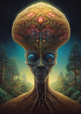 Alien Trippy 06 &mdash; I Want To Believe metal poster