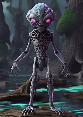 Alien Trippy 02 &mdash; I Want To Believe metal poster