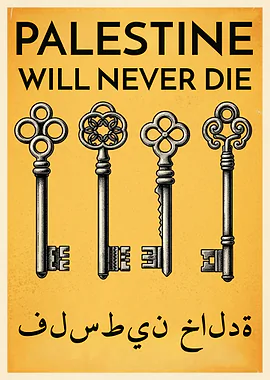 Palestine Will Never Die Vintage Poster &mdash; Letters To Gaza metal poster