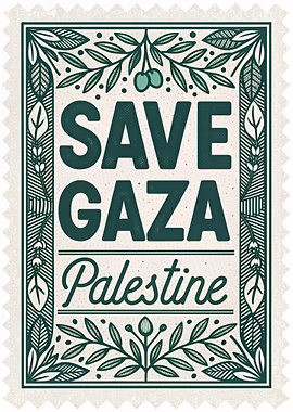 Save Gaza Palestine Stamp &mdash; Letters To Gaza metal poster