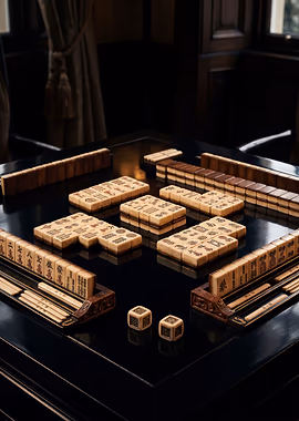 The Emperor's Game Luxury Mahjong Fine Art &mdash; Mahjong Reverie metal poster