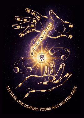 144 Tiles One Destiny - Mahjong Strategy Poster &mdash; Mahjong Reverie metal poster