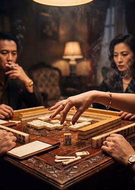 Last Tile Mahjong Cinematic Fine Art &mdash; Mahjong Reverie metal poster
