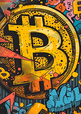 Bitcoin Graffiti &mdash; Mancave metal poster