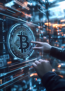 Bitcoin Blockchain Network Interface &mdash; Mancave metal poster