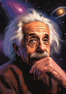 Einstein Quantum Visionary &mdash; Mancave metal poster