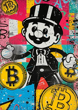 Happy Bitcoin &mdash; Mancave metal poster