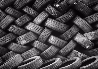 Bunch of Tyres &mdash; Mancave metal poster