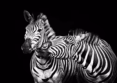 Zebra Wild Black White &mdash; Mancave metal poster