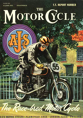 The Motor Cycle London 1955 &mdash; Motorcycle Vintage Races metal poster