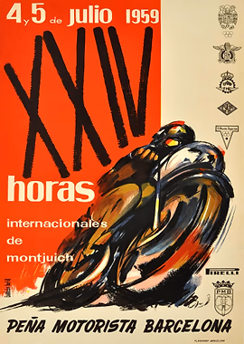 24 Horas Montjuich Julio 1959 &mdash; Motorcycle Vintage Races metal poster