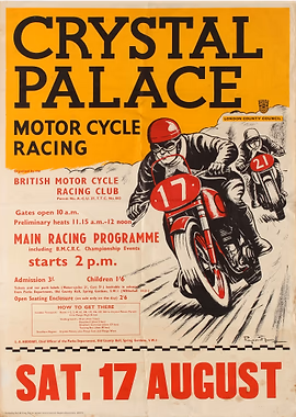 Crystal Palace Motor Cycle &mdash; Motorcycle Vintage Races metal poster