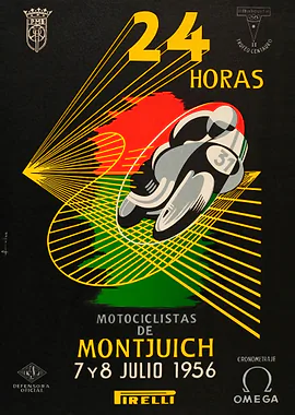 24 Horas Montjuich Julio 1956 &mdash; Motorcycle Vintage Races metal poster