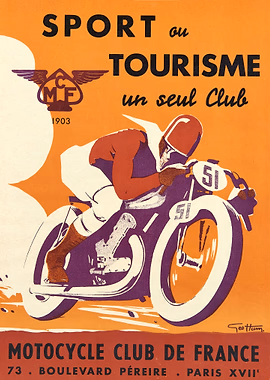 Motocycle Club France 1903 &mdash; Motorcycle Vintage Races metal poster
