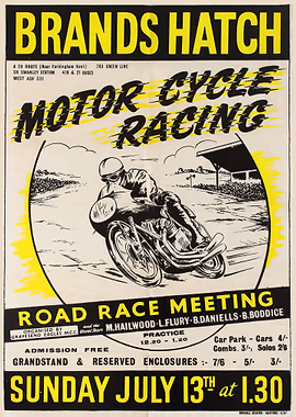 Brands Hatch Motor Cycle Racing &mdash; Motorcycle Vintage Races metal poster