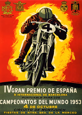 Gran Premio Espana 1953 Barcelona &mdash; Motorcycle Vintage Races metal poster