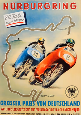 Nurburgring Grosser Preis &mdash; Motorcycle Vintage Races metal poster