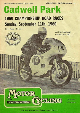 Cadwell Park 11 Sept1960 &mdash; Motorcycle Vintage Races metal poster