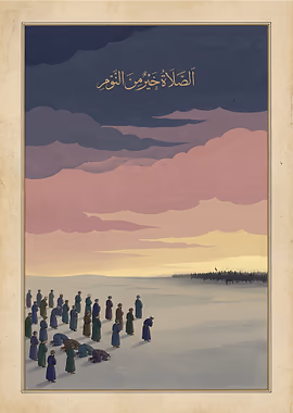 Ashura Dawn Prayer - Fajr on the Plain of Karbala &mdash; Persian Sacred Art metal poster
