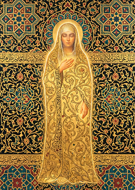 Fatima Al-Zahra in the Garden of Light &mdash; Persian Sacred Art metal poster