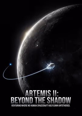 Artemis II Beyond the Shadow Poster &mdash; Spotlight metal poster