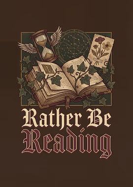 Rather Be Reading Book Art &mdash; Spotlight metal poster