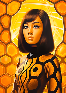 Retro 70s Girl &mdash; Spotlight metal poster