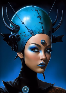Retro Futurism Girl &mdash; Spotlight metal poster