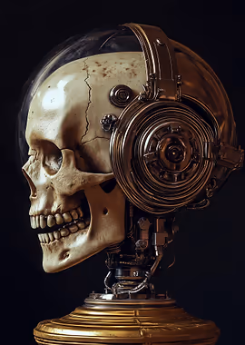 Skull with Headphones &mdash; Spotlight metal poster