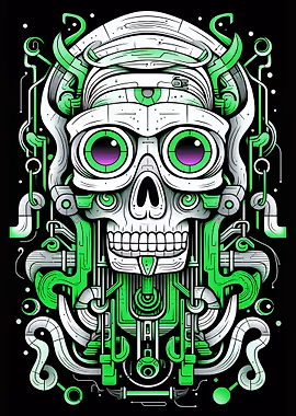 Abstract Cartoon Skull &mdash; Spotlight metal poster