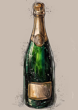 Champagne &mdash; Spotlight metal poster