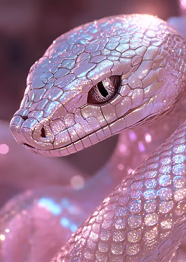 Pink Glitter Snake &mdash; Spotlight metal poster