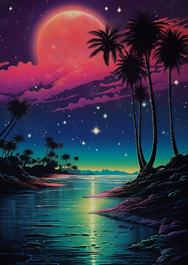 Hyper Colorful Dreamscape &mdash; Spotlight metal poster