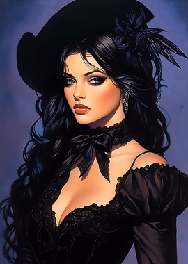 Dark-Haired Woman in Black Dress &mdash; The Women metal poster