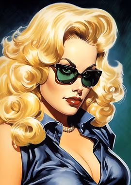 Comic Book Blonde Girl &mdash; The Women metal poster