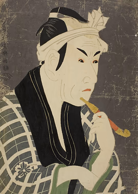 Toshusai Sharaku Art &mdash; Vintage Japanese metal poster