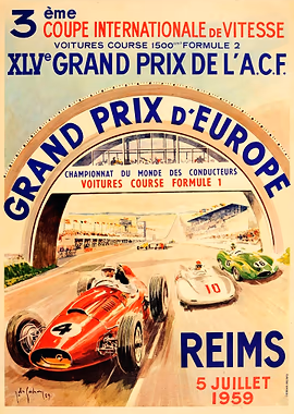 Grand Prix D Europe Reims 5 Juillet 1959 &mdash; Vintage Races metal poster