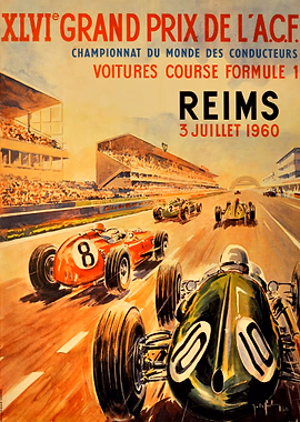 Grand Prix ACF REIMS 3 Juillet 1960 &mdash; Vintage Races metal poster