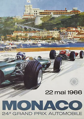 Monaco Grand Prix 1966 &mdash; Vintage Races metal poster