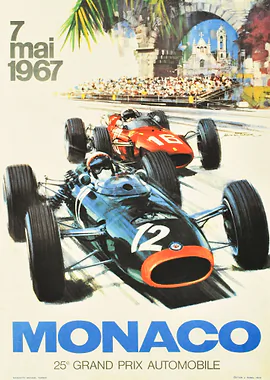Monaco Grand Prix 1967 &mdash; Vintage Races metal poster