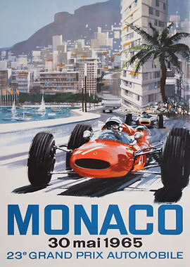 Monaco Grand Prix 1965 &mdash; Vintage Races metal poster